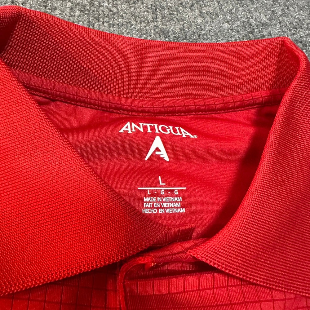 Antigua PGA South Florida Section Red Grid Golf Polo Mens Large Short Sleeve - Picture 3 of 7